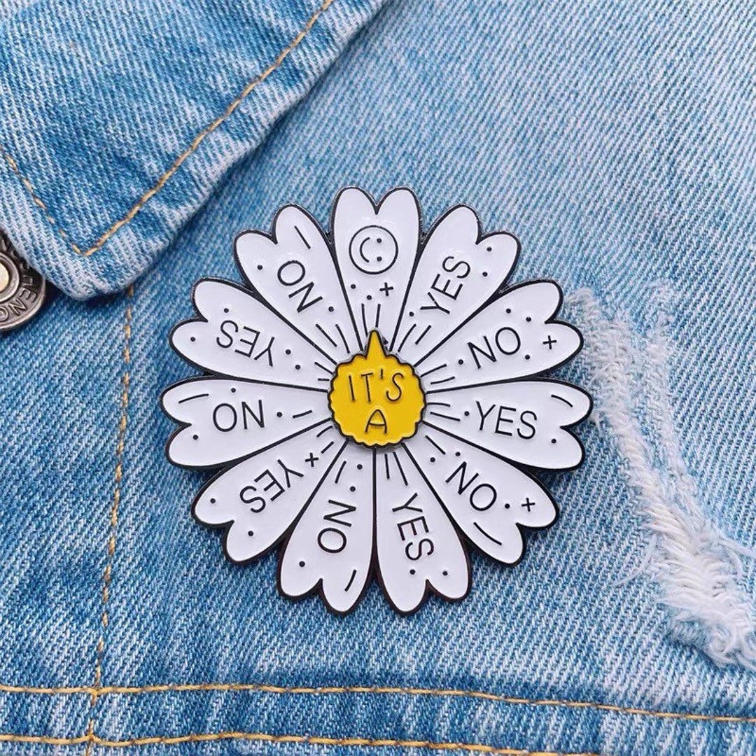Spinning Enamel Pin Interactive Pin Indecisive Yes No Difficulties in