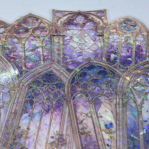 10 adesivi per vetrate colorate viola, bellissimi mosaici per chiese, finestre vintage colorate, ad arco, ad arco, per chiese, adesivi trasparenti