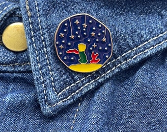 The Little Prince Enamel Pin - Le Petit Prince - Dark Blue Accessories - Children Book Gift - Star Sky Universe Decoration - Gift Ideas