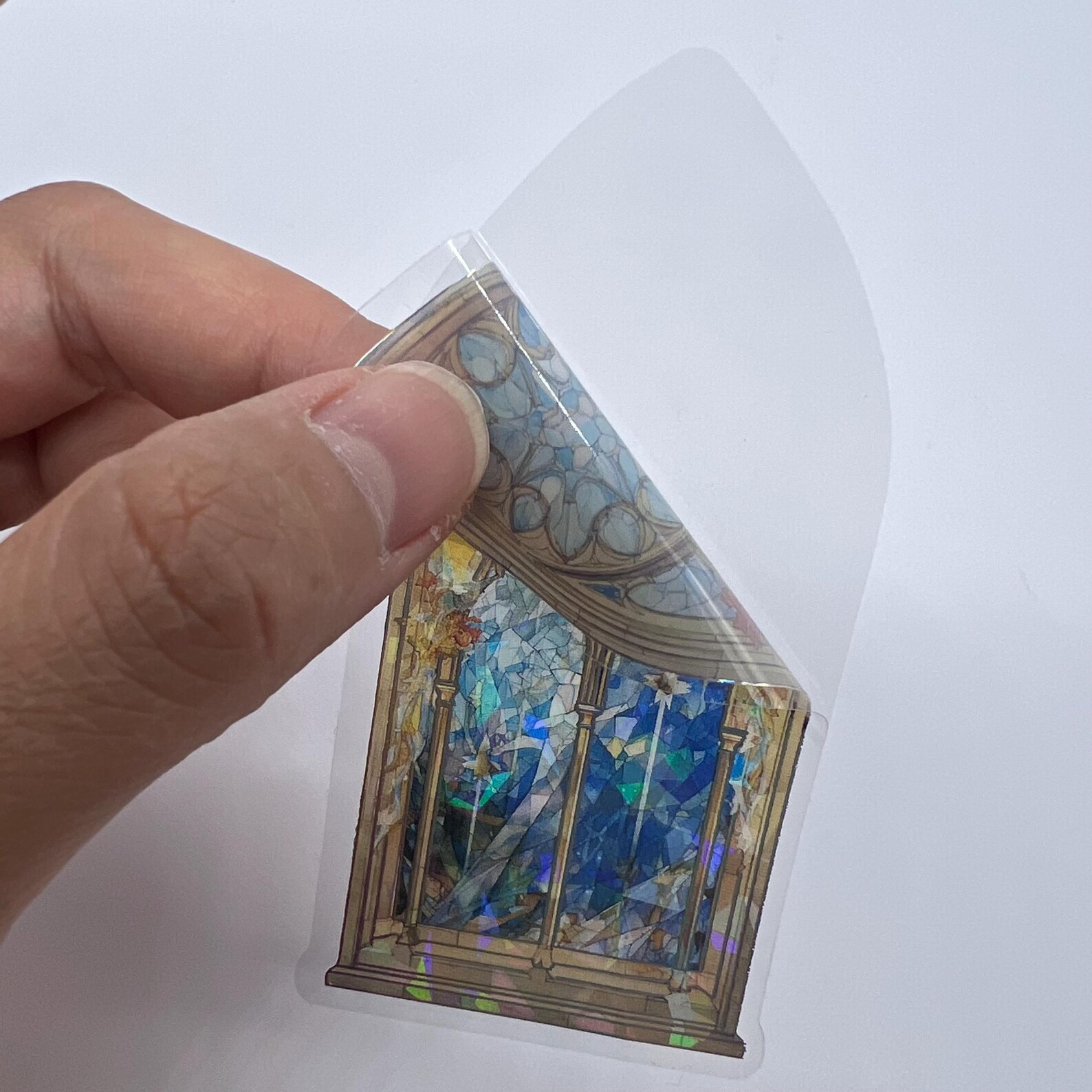 10 Blue Stained Glass Church Window Stickers Set,beautiful Church ...
