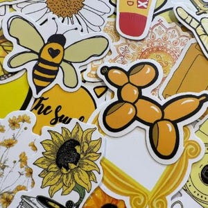 25/50 Lot d'autocollants jaunes pour scrapbooking
