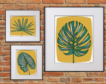 Printable Art - Funky Tropical Botanics Set of 3 - Instant Download