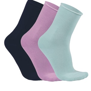 Damen Nicht Elastische Super Weiche Modal Reiche Socken 3 Paar Pack Silk Touch Knöchelhohe Nahtlose Atmungsaktive Socken für Frauen