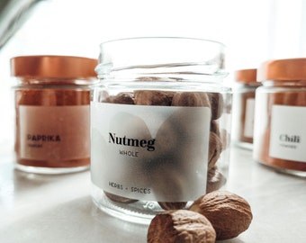Minimalistische labels kruidenpotjes: olie- en waterbestendige voorraadkast