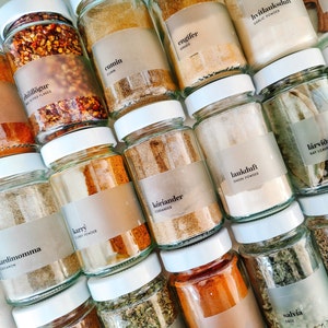 Etichette per barattoli islandesi • Resistenti all'olio e all'acqua • Etichette da cucina minimaliste • Etichette per dispensa • Etichette per barattoli di spezie • Organizzazione per la dispensa