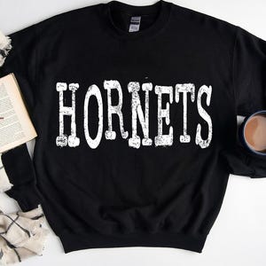 retro Hornets png distressed Typewriter letters vintage Hornets Typography png digital print sublimation sport design digital download