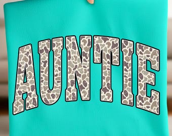 Retro Camo Auntie PNG: Distressed Varsity Сamouflage Old School Design Digital Download