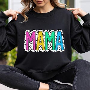 retro Glitter Mama png file Dalmatian Dots digital design faux glitter sequin vintage png trendy mom
