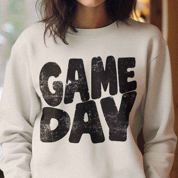 Game day png file distressed retro vintage digital sublimation Game day shirt sport design