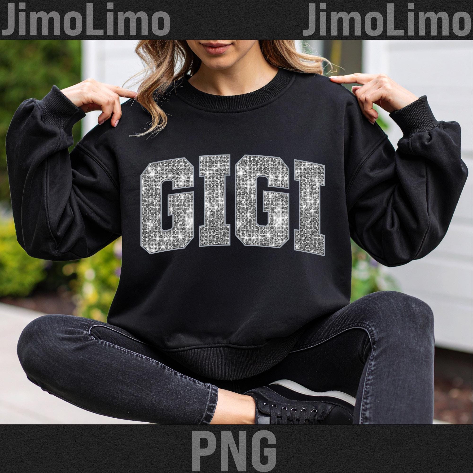 Glitter Gigi PNG: Faux Sequin Retro Design (digital Download