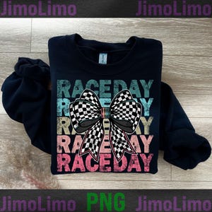 Race day png coquette bow Checkered png grunge distressed retro vintage Race life vibes Race season racing sublimation design