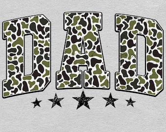 Retro Camo Dad PNG: Distressed Varsity Design (Digital Download)