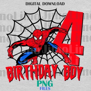 4e verjaardag jongen spin png verjaardag jongen spin digitaal ontwerp print shirt man op maat