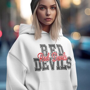 Red Devils Png Distressed Retro Vintage Letters Files Red Devils ...