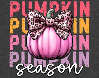Pink Pumpkin Season PNG: Leopard Cheetah Fall Design (Digital Download)