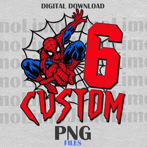 personalized custom spider design Birthday Boy child's name and your return digital design print man custom