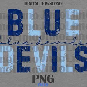 Blue Devils Png Distressed Retro Vintage Letters Files Digital Blue ...