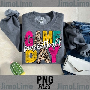Basketball Game day png file vintage distressed leopard Basketball mom digital sublimation sport design