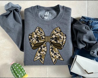 Camo Coquette Bow PNG File: Retro Hunting Design (Digital Download)