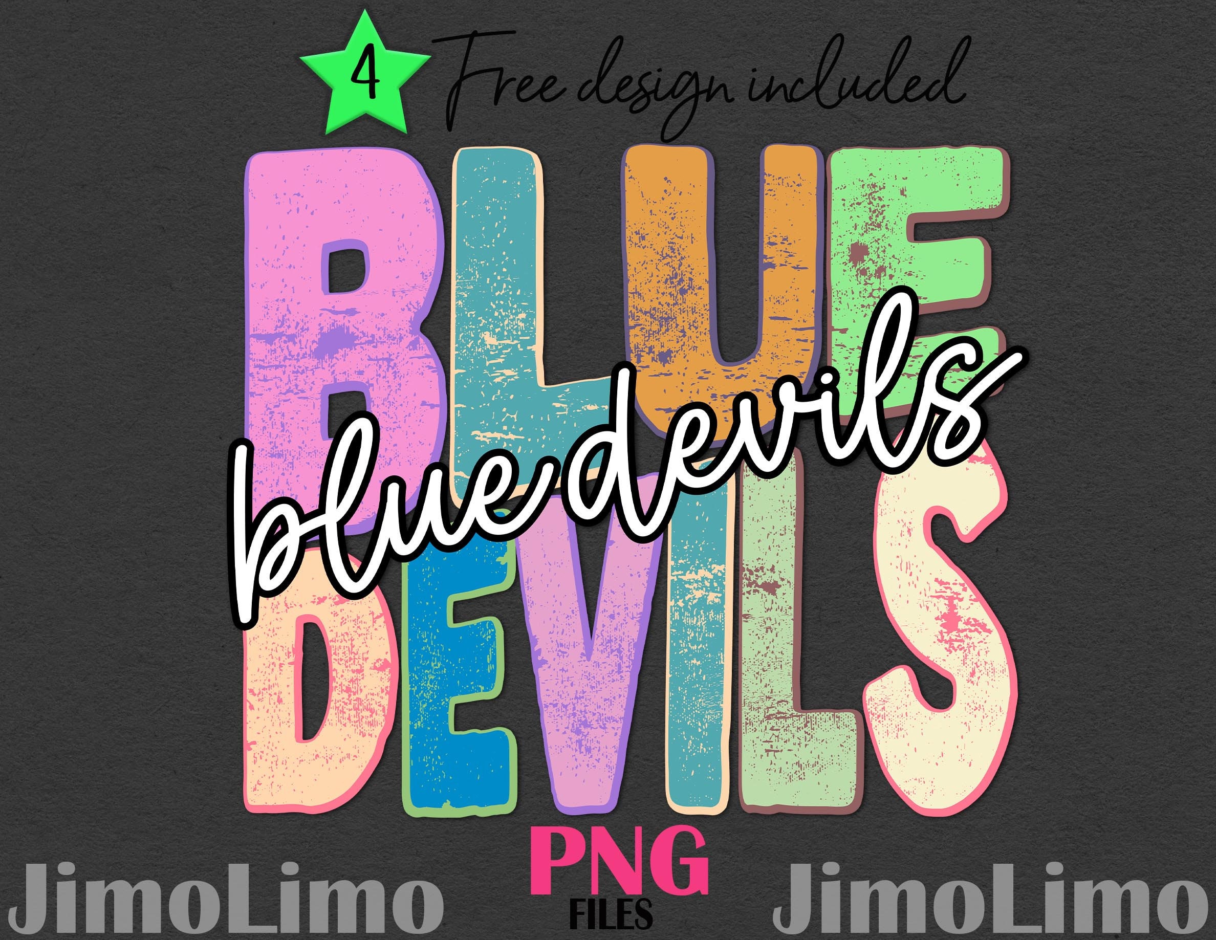 Blue Devils Png 4 Design Blue Devils Free Distressed Retro Vintage ...
