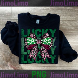 Lucky png distressed leopard coquette bow png st. Patricks day png St. Patty&#39;s day good lucky clover png retro grunge designs sublimation