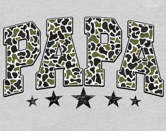 Retro Camo Papa PNG : Design universitaire vieilli (téléchargement numérique