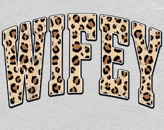 Retro Wifey Leopard PNG: Distressed Cheetah Design (Digital Download)