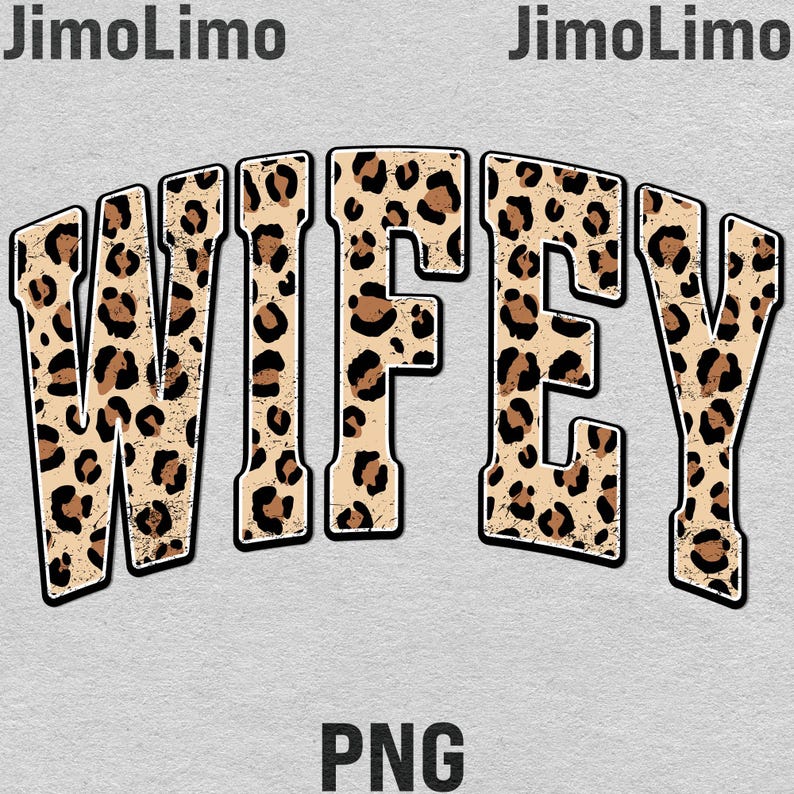 Retro Wifey Leopard PNG: Distressed Cheetah Design (digital Download ...