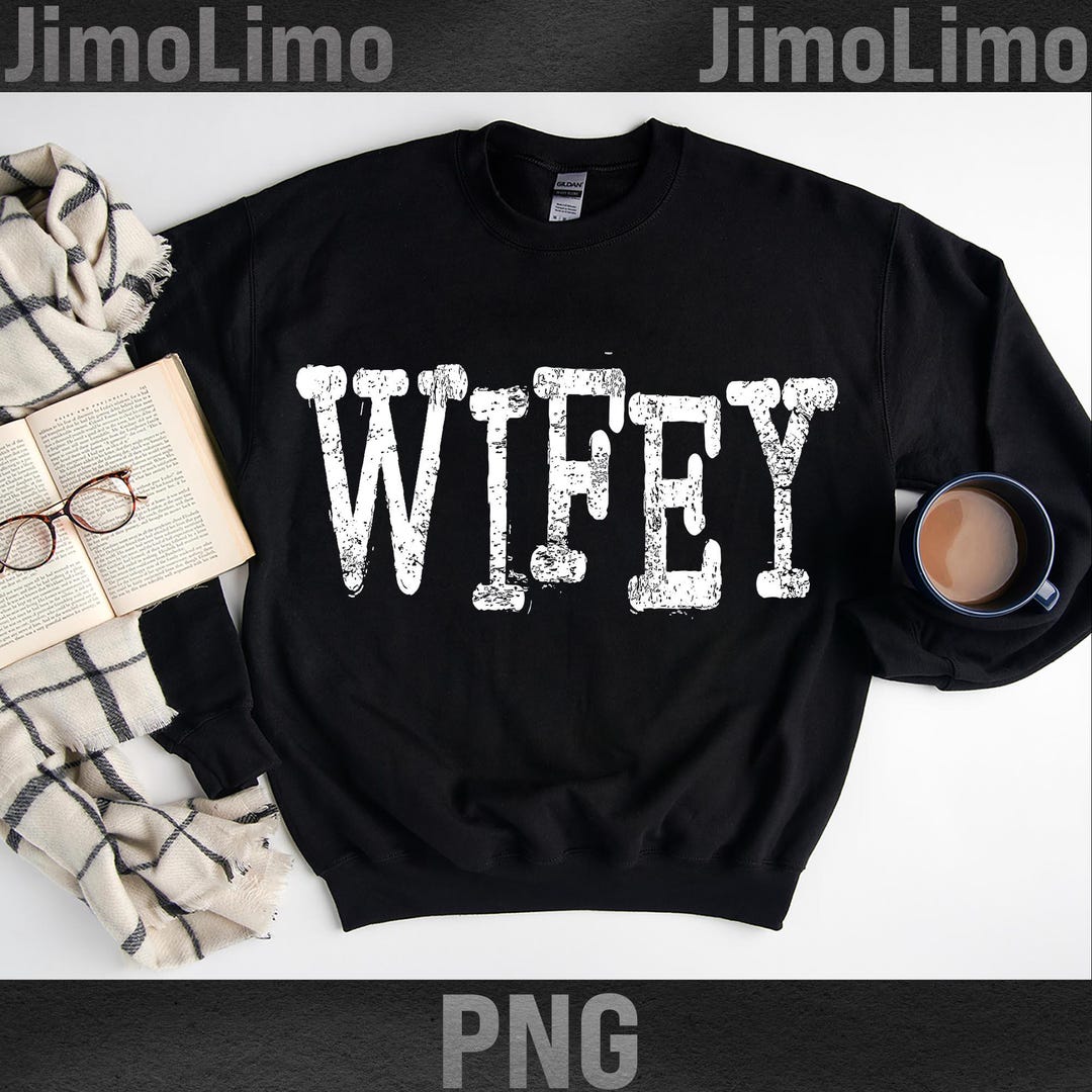Retro Wifey PNG: Distressed Typography Design (digital Download - Etsy