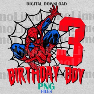 3rd Birthday Boy spider png Birthday Boy spider digital design print shirt man custom