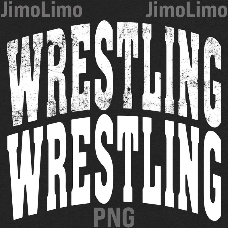 Wrestler Letters Retro Wrestling SVG PNG Varsity: Distressed Vintage Design Digital ...