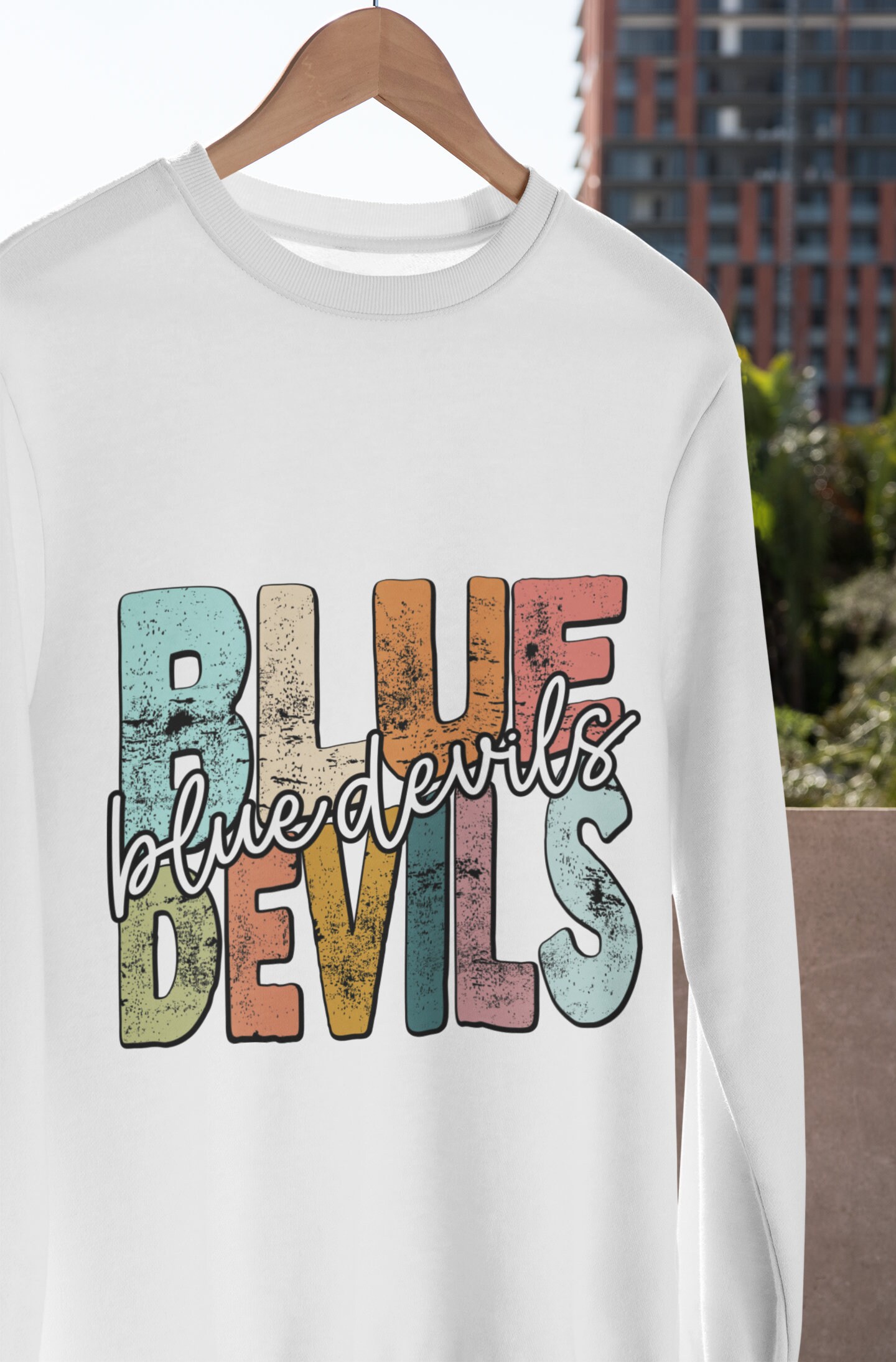Blue Devils Png 4 Design Blue Devils Free Distressed Retro Vintage ...