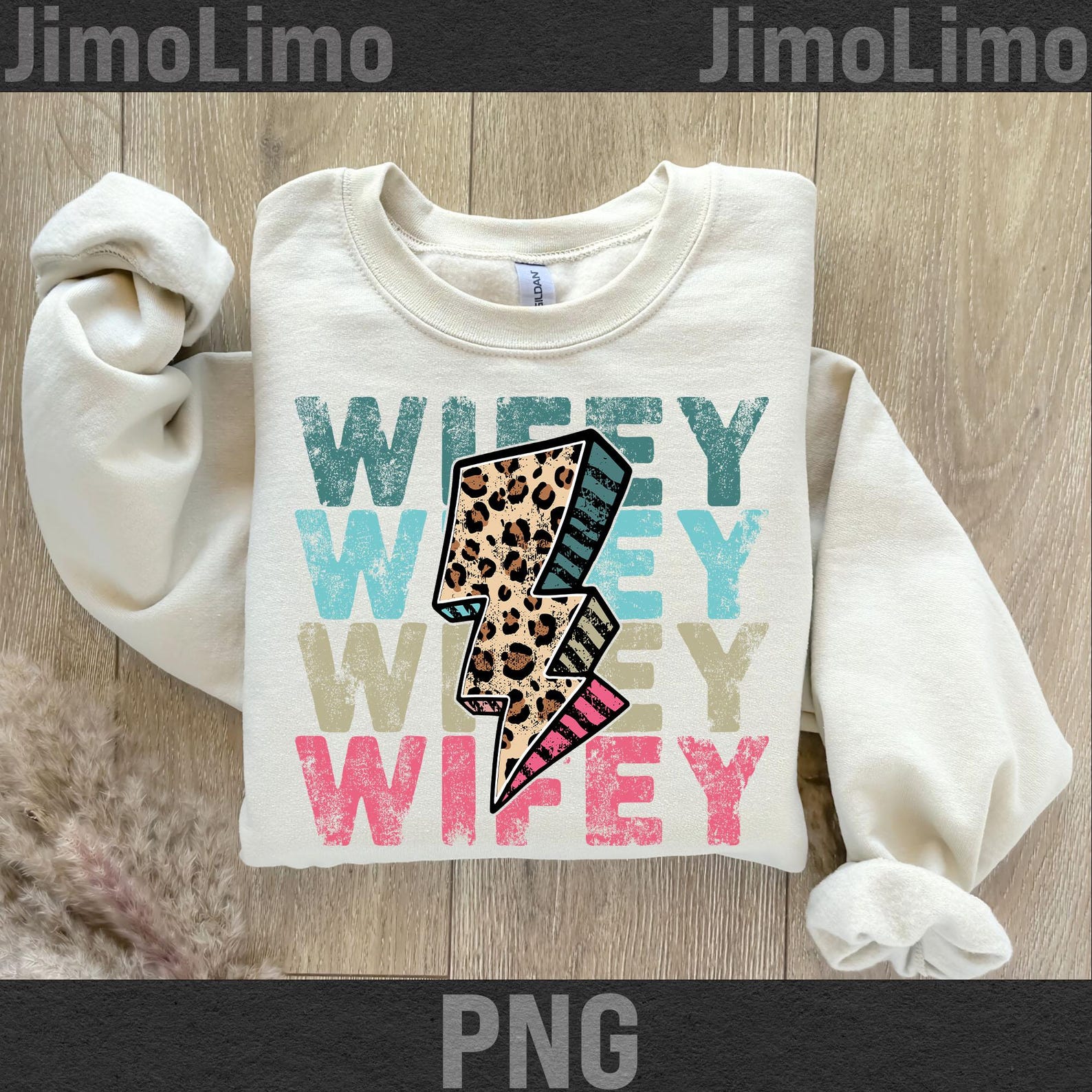 Retro Wifey Leopard Lightning Bolt PNG: Distressed Wife Shirt Design ...