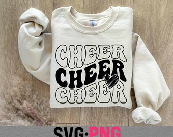 Cheer Mama SVG PNG, Wavy Lettering Design (Digital Download)