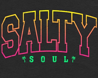 Salty Soul PNG: Coquette Bow, Distressed Retro Design (Digital Download