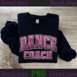 Dance Coach PNG: Pink Glitter Varsity Letters (Digital Download)