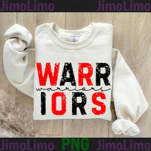 Warriors png distressed grunge retro vintage letters files digital Warrior print sublimation sport design digital
