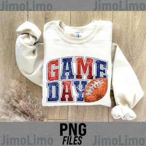 Game day football png glitter png faux glitter faux sequins digital print mascot football season png sublimation