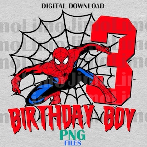 3rd Birthday Boy spider png Birthday Boy spider digital design man custom