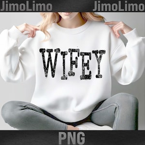 Tipografía PNG de esposa retro, diseño de camiseta de esposa afligida de máquina de escribir retro, esposa moderna, esposa divertida, descarga digital