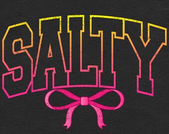 Salty Bow PNG: Coquette Retro Beach Design (Digital Download