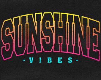 Retro Sunshine PNG: Distressed Neon Summer Design (Digital Download