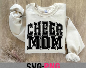 Cheer Mom SVG PNG, Cheerleading Varsity Design (Digital Download)