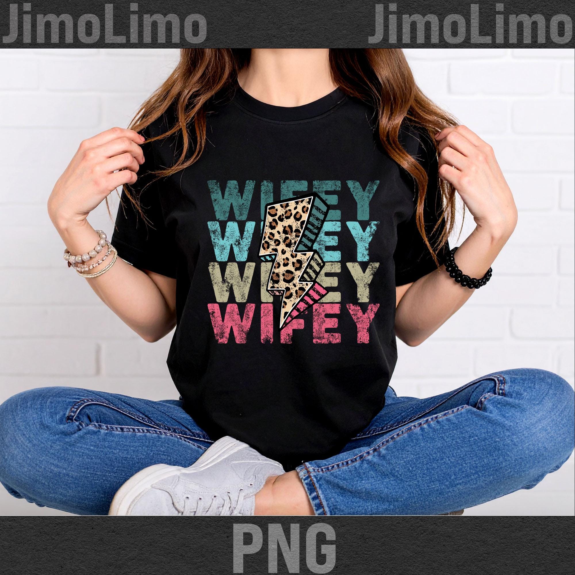 Retro Wifey Leopard Lightning Bolt PNG: Distressed Wife Shirt Design ...