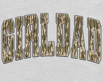 Retro Camo Girl Dad PNG: Distressed Varsity Design Digital Download