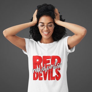 Red Devils Png Distressed Retro Vintage Letters Files Red Devils ...