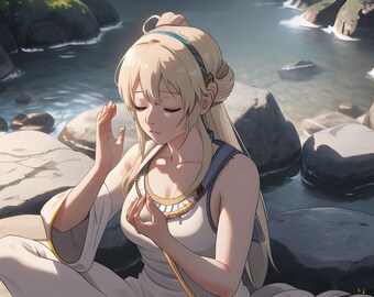 Inspiring Anime Girl Finding Inner Peace