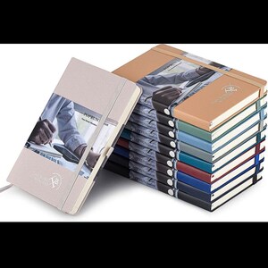 POPRUN Classic Lined Notebook Journal A5 Hardback - 10 Pack