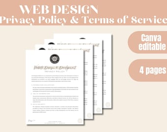 Web Design Privacy Policy & Terms of Service Template (Canva Editable)