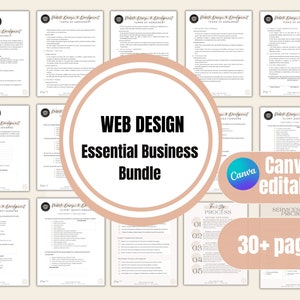 Web Design Forms Bundle - Contract form, web design contract, client onboarding, web design template, small business, editable templates